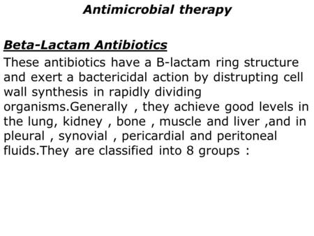 Antimicrobial therapy