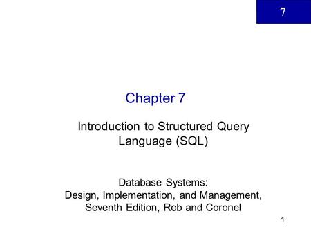 Introduction to Structured Query Language (SQL)