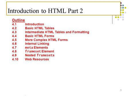 Introduction to HTML Part 2