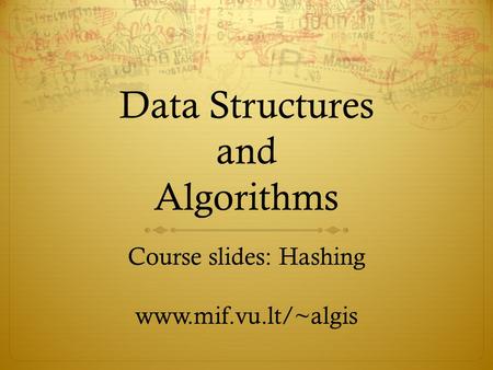 Data Structures and Algorithms