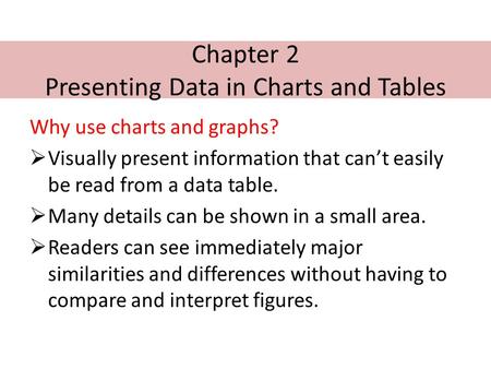 Chapter 2 Presenting Data in Charts and Tables