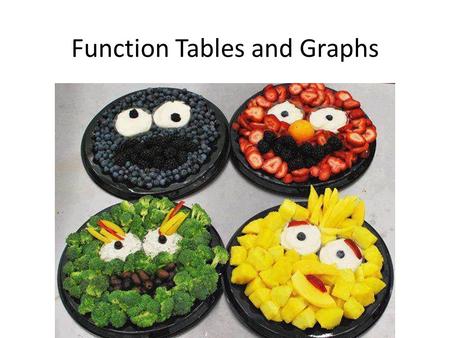 Function Tables and Graphs. Function A function is when each input (x-value) corresponds to exactly one output (y- value) In other words, when you substitute.