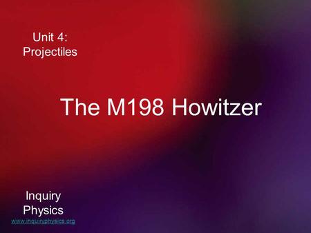 The M198 Howitzer Unit 4: Projectiles Inquiry Physics