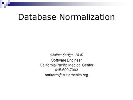 Database Normalization