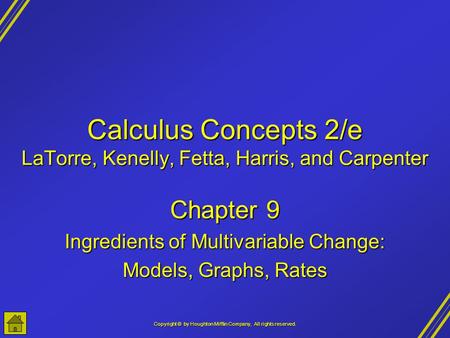 Calculus Concepts 2/e LaTorre, Kenelly, Fetta, Harris, and Carpenter