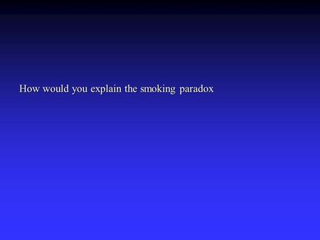 How would you explain the smoking paradox. Smokers fair better after an infarction in hospital than non-smokers. This apparently disagrees with the view.