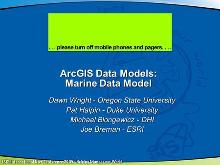 ArcGIS Data Models: Marine Data Model