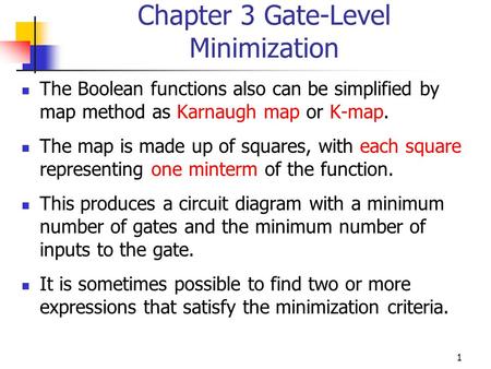 Chapter 3 Gate-Level Minimization