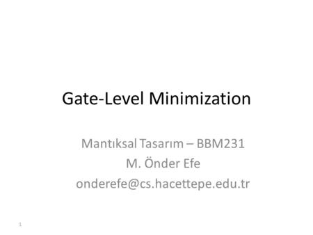 Gate-Level Minimization