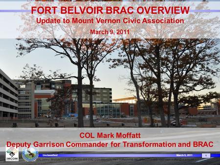 FORT BELVOIR BRAC OVERVIEW