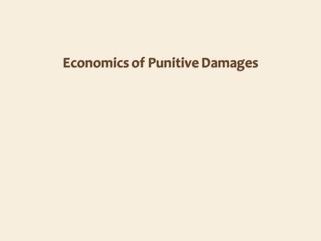 Compensatory damages are meant to return the victim to the pre-injury state Punitive damages are meant to deter the tortfeasor from injuring others.