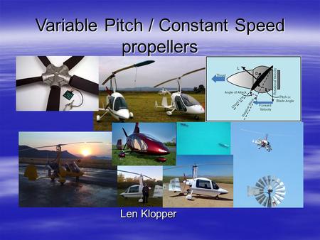 Variable Pitch / Constant Speed propellers