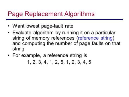 Page Replacement Algorithms