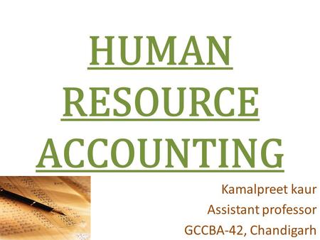 HUMAN RESOURCE ACCOUNTING