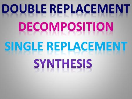 Synthesis Balance the equation: Hint: Sulfur and Oxygen form Sulfur Trioxide.