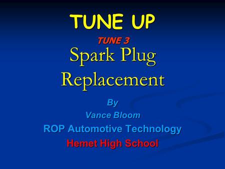 Spark Plug Replacement