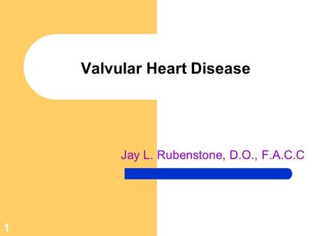 Valvular Heart Disease