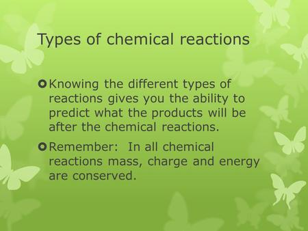 Types of chemical reactions