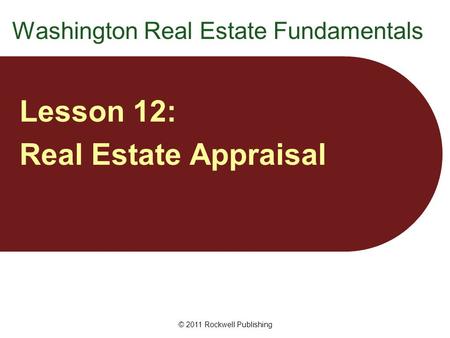 Washington Real Estate Fundamentals