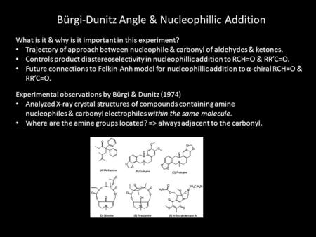 Bürgi-Dunitz Angle & Nucleophillic Addition