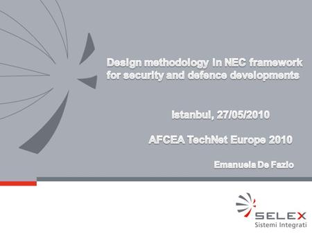 1. Agenda Introduction Context & Scenario Enablers Needs & Requirements Architectural Framework & Methodology NEC Architecture Business Cases Questions.