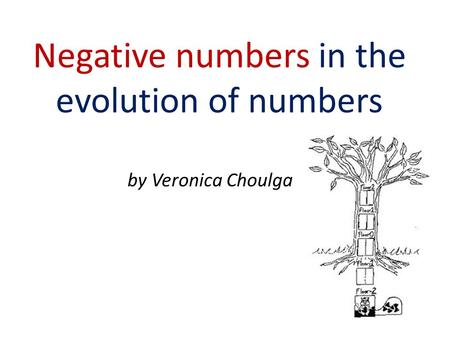 Negative numbers in the evolution of numbers