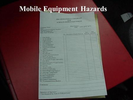 Mobile Equipment Hazards