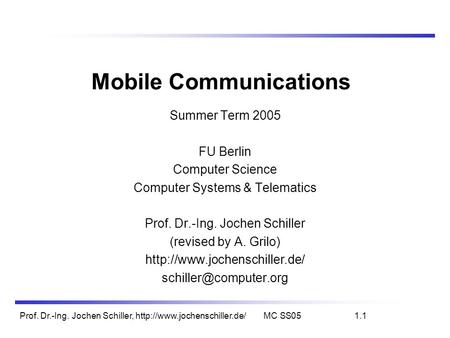 Mobile Communications