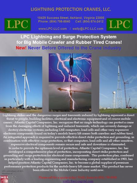 LPC LPC LIGHTNING PROTECTION CRANES, LLC.