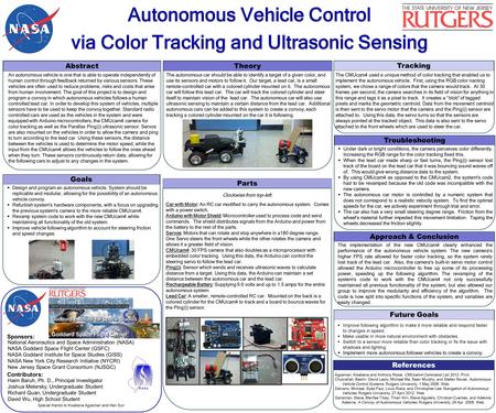 Parts Clockwise from top-left. Car with Motor: An RC car modified to carry the autonomous system. Comes with a power switch. Arduino with Motor Shield: