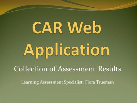 CAR Web Application Collection of Assessment Results