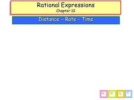 Rational Expressions Chapter 10