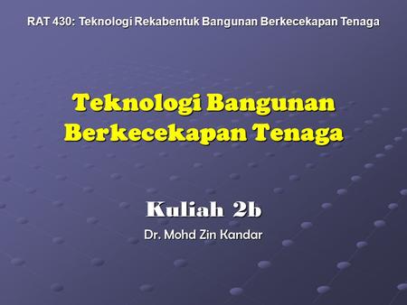 Teknologi Bangunan Berkecekapan Tenaga