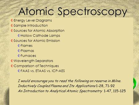 Atomic Spectroscopy Energy Level Diagrams Sample Introduction