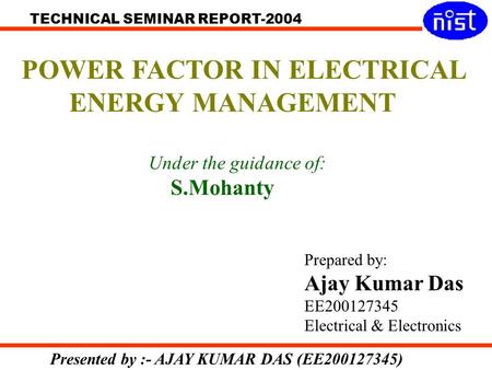 POWER FACTOR IN ELECTRICAL ENERGY MANAGEMENT