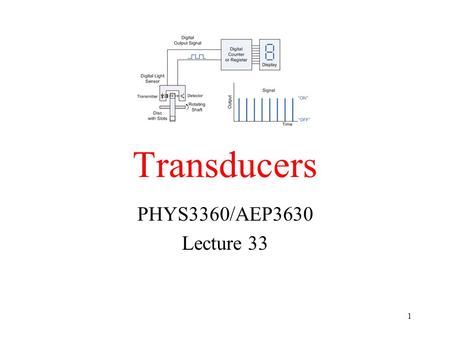 Transducers PHYS3360/AEP3630 Lecture 33.