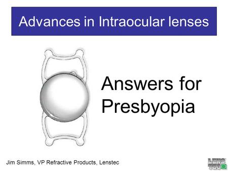 Advances in Intraocular lenses