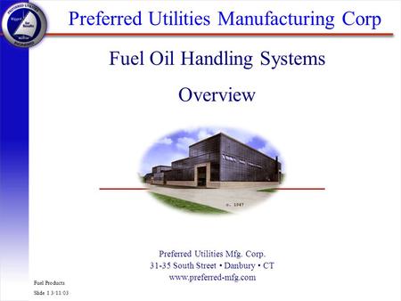 Preferred Utilities Manufacturing Corp