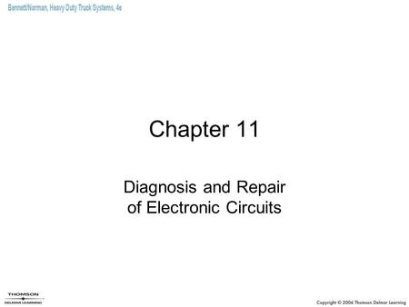 Diagnosis and Repair of Electronic Circuits