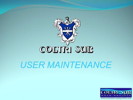 USER MAINTENANCE.