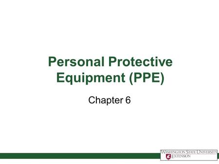 Personal Protective Equipment (PPE)