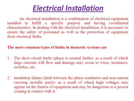 Electrical Installation