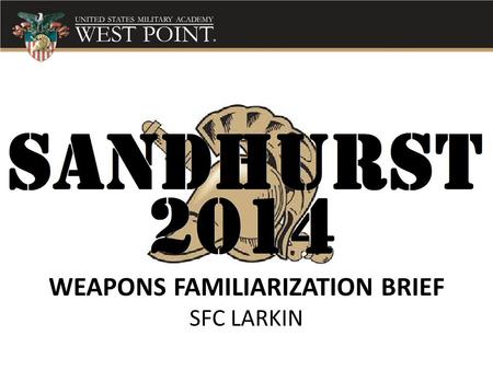 WEAPONS FAMILIARIZATION BRIEF