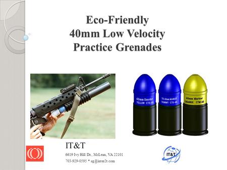 Eco-Friendly 40mm Low Velocity Practice Grenades