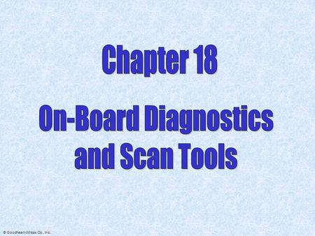 Chapter 18 On-Board Diagnostics and Scan Tools.