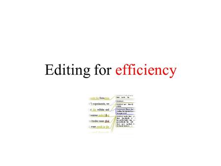 Editing for efficiency. We should write the way we talk, only better – Ernest Hemingway.