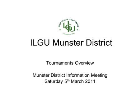 Munster District Information Meeting