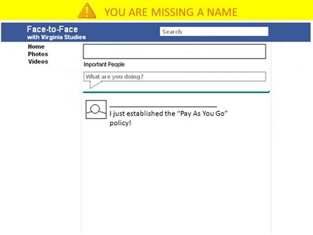 YOU ARE MISSING A NAME I just established the Pay As You Go policy!