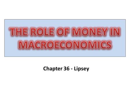 Chapter 36 - Lipsey. FINANCIAL ASSETS WealthBonds Interest earning assets Claims on real capital Money Medium of exchange.