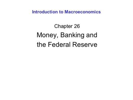 Introduction to Macroeconomics